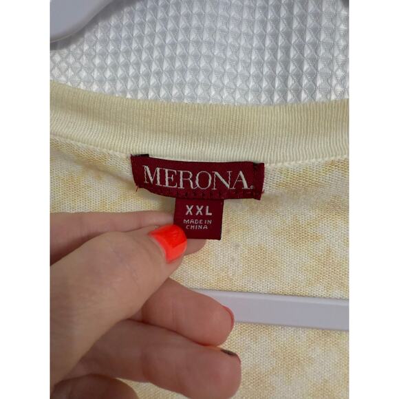 Classic Preppy Women's Plus XXL Button Front Cardigan Yellow Knit Sweater Retro - Picture 4 of 10